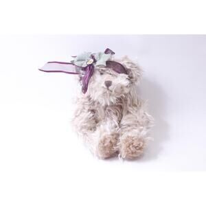 Radcliffe, Russ Berrie, Teddie Bear with Purple Ribbon and Floral Bow, Classic